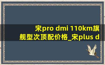 宋pro dmi 110km旗舰型次顶配价格_宋plus dmi和宋pro dmi价格